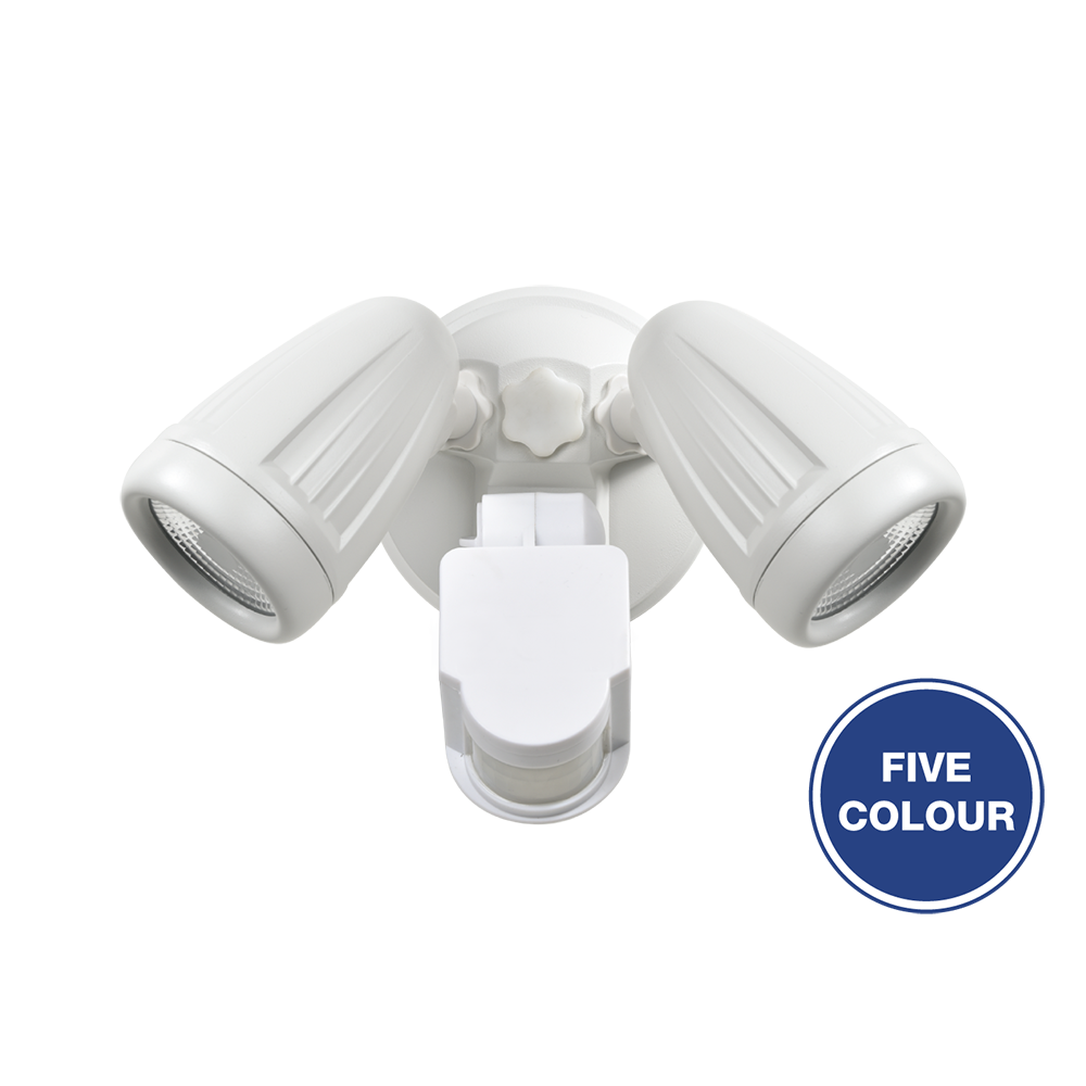 Buy Security Wall Lights Australia Seculite V Security Wall 2 Lights 20W White Aluminium 5CCT - 201003S