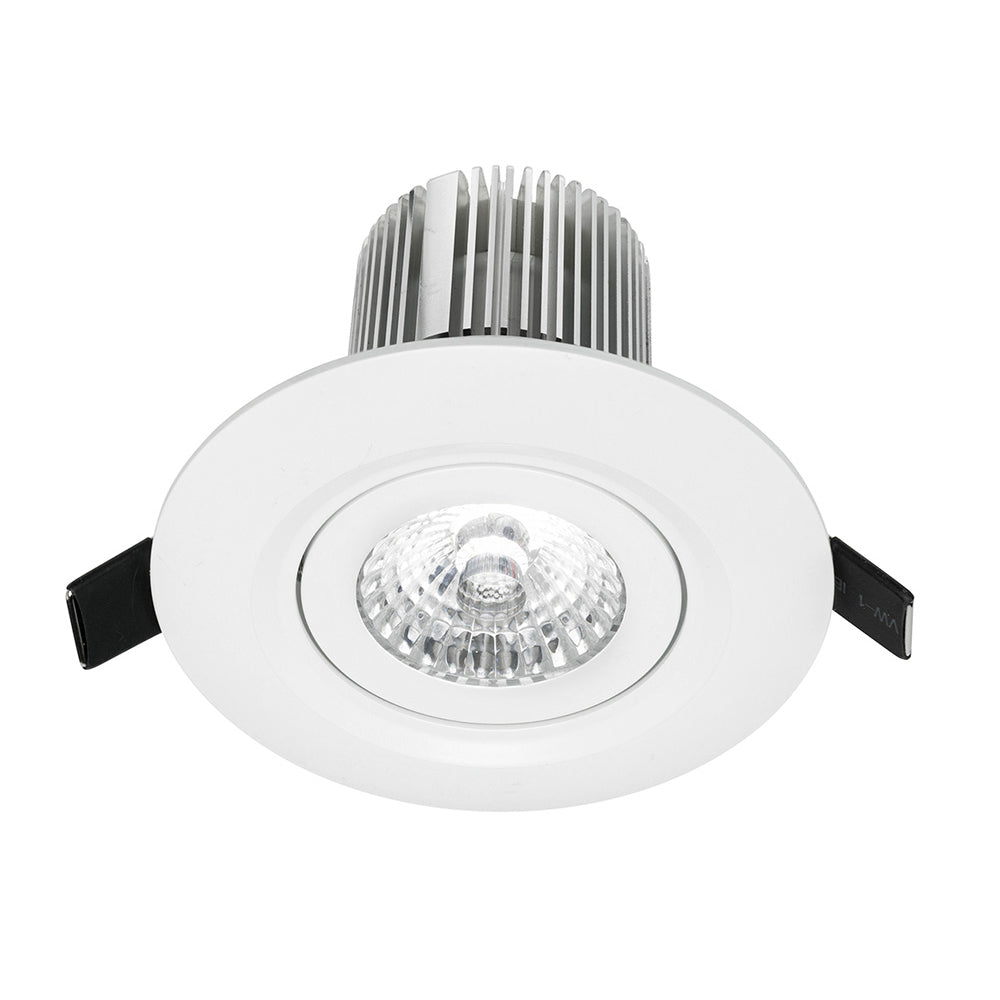 Buy Recessed Downlights Australia Luxor CCT LED Round Gimbal Downlight 10W Tri-Colour White - 20203/05