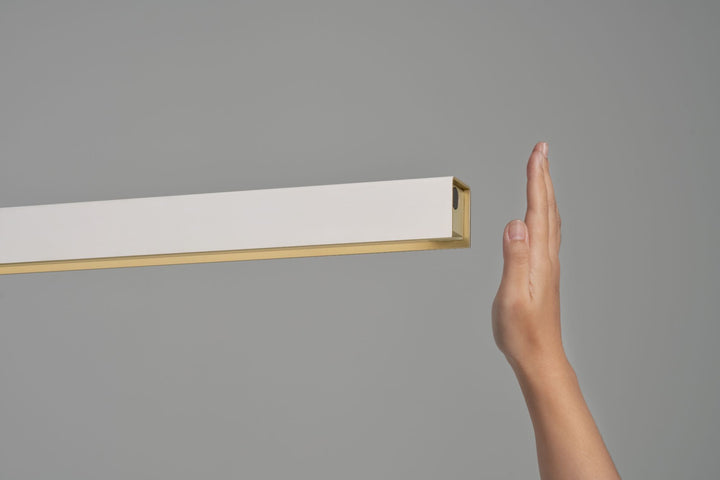 Square Linear LED Pendant Light 40W 4CCT White & Sand Gold - SE S/SQUARE/WHITE/SAND GOLD