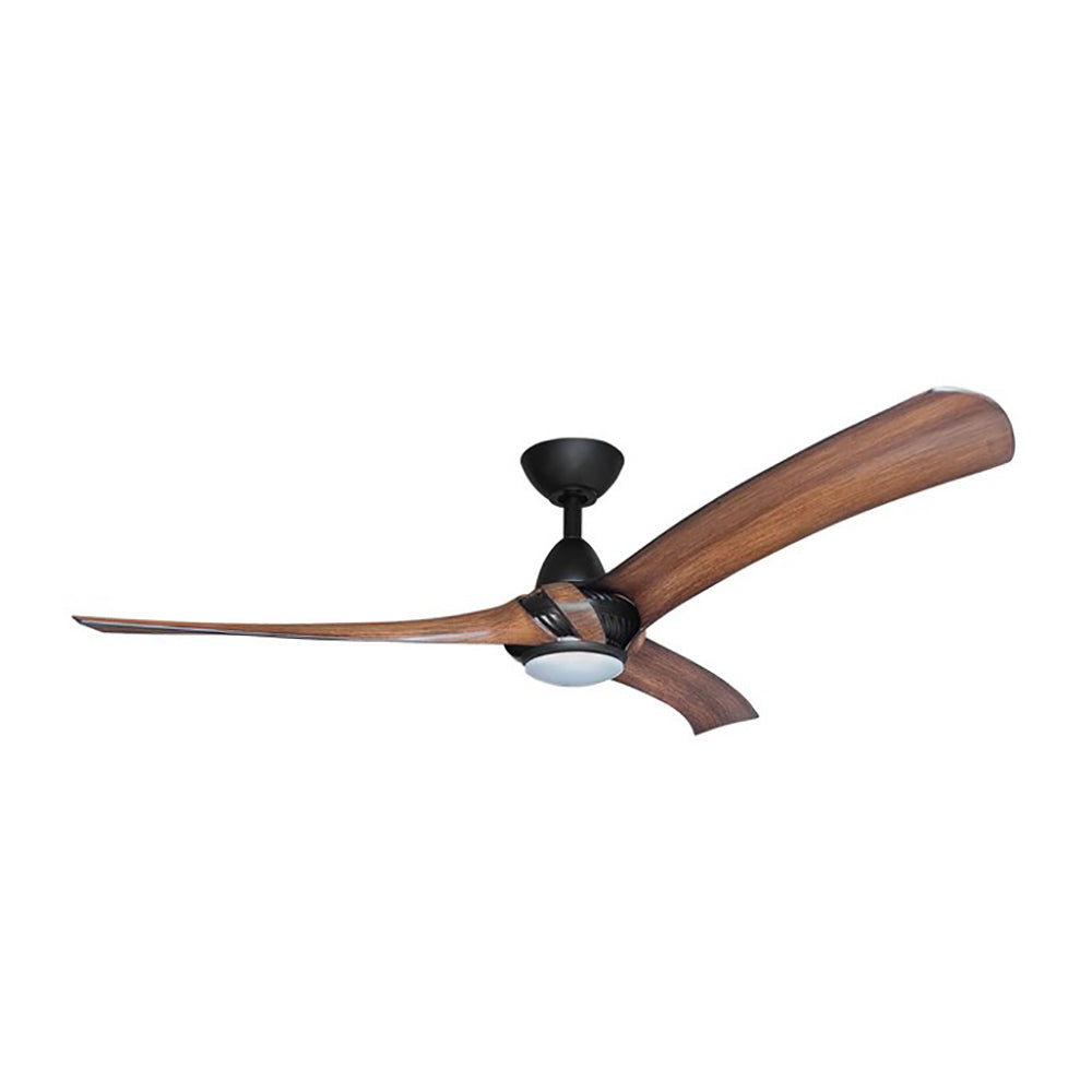 Arumi AC Ceiling Fan 52" Black Motor Koa LED Light White - ARU52BKKALED