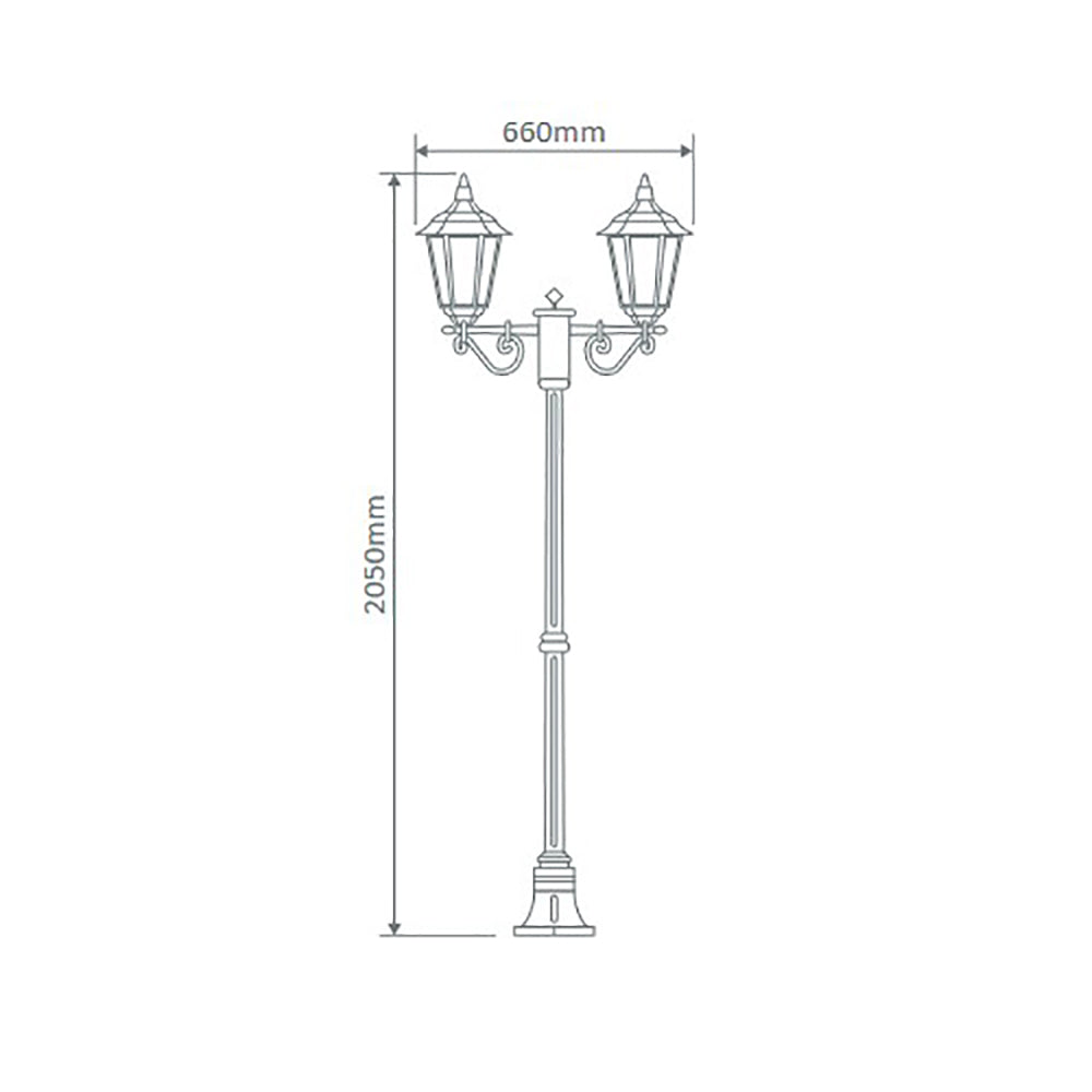 Buy Post Lights Australia Chester Post 2 Lights H2110mm White Aluminium - 15013