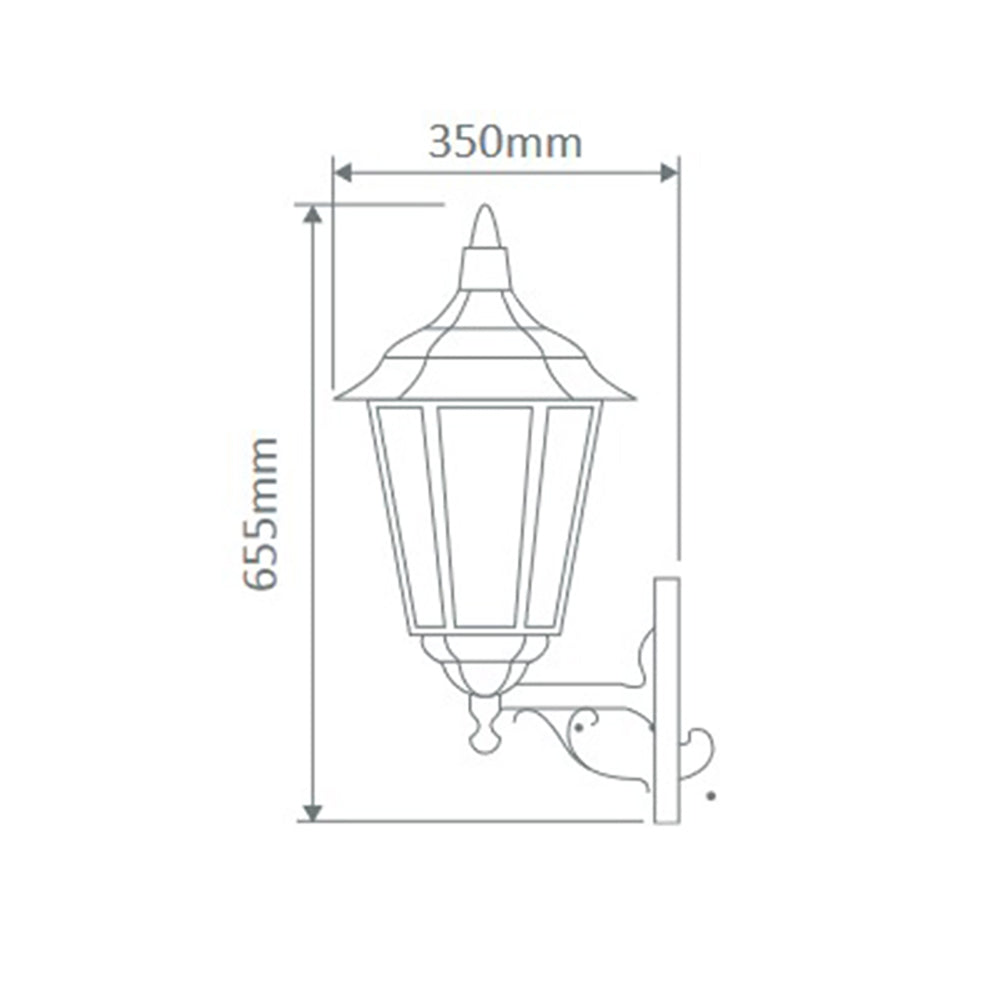 Buy Outdoor Wall Lanterns Australia Chester Outdoor Wall Lantern Up Bracket H655mm Beige Aluminium - 15062