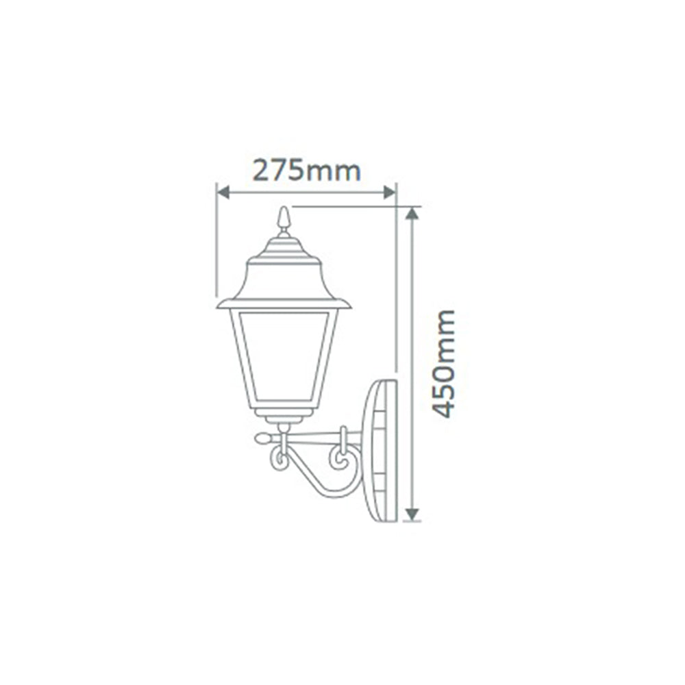 Buy Outdoor Wall Lanterns Australia Paris Outdoor Wall Lantern Up Bracket H450mm Black Aluminium - 15117