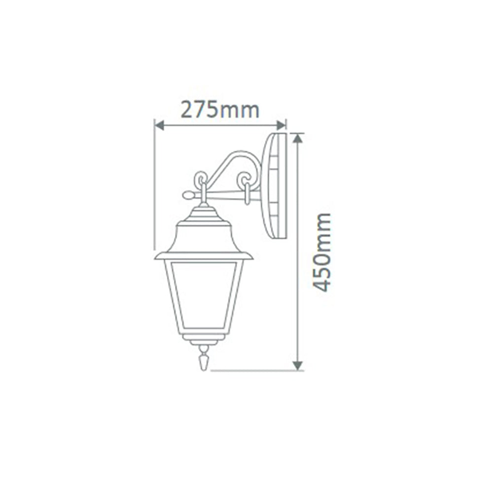 Buy Outdoor Wall Lanterns Australia Paris Outdoor Wall Lantern Down Bracket H450mm Black Aluminium - 15123