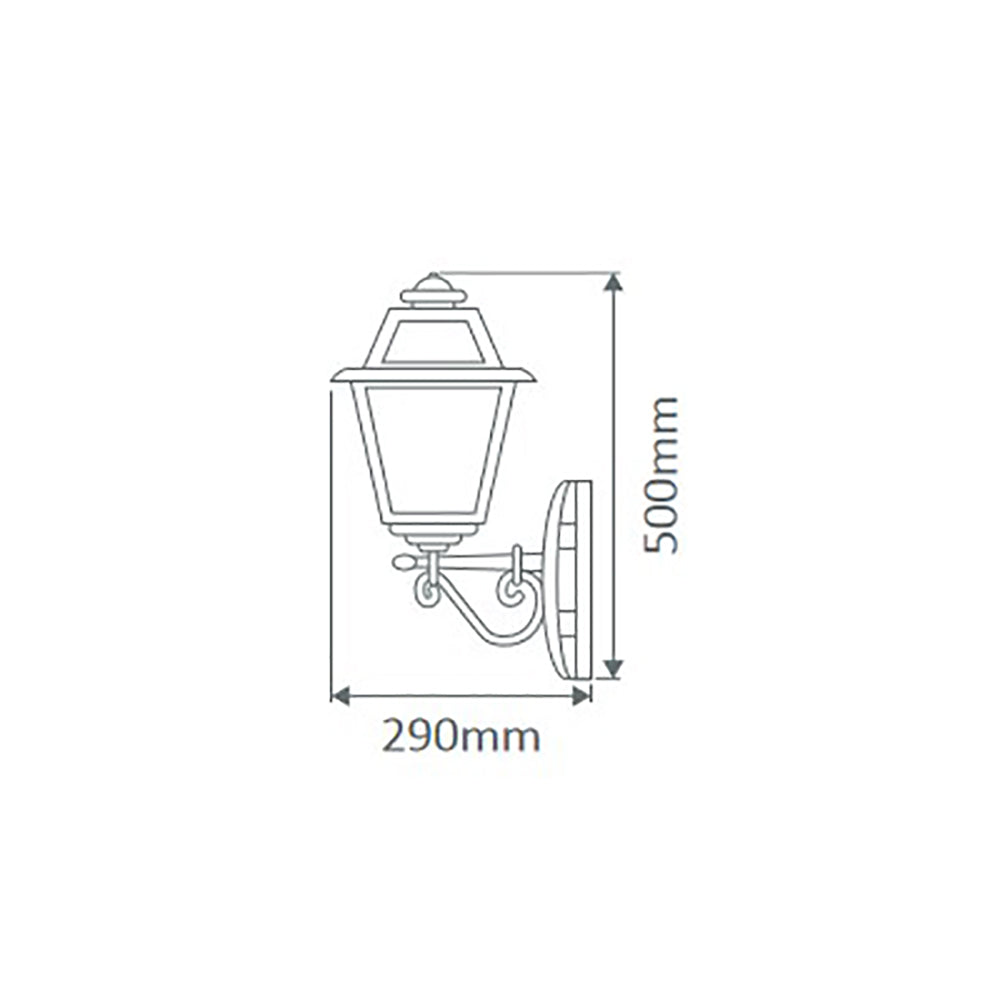 Buy Outdoor Wall Lanterns Australia Avignon Outdoor Wall Lantern Up Bracket H500mm Burgundy Aluminium - 15196