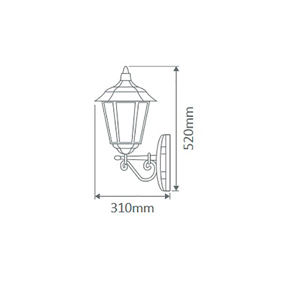 Buy Outdoor Wall Lanterns Australia Turin Outdoor Wall Lantern Up Bracket H520mm White Aluminium - 15421