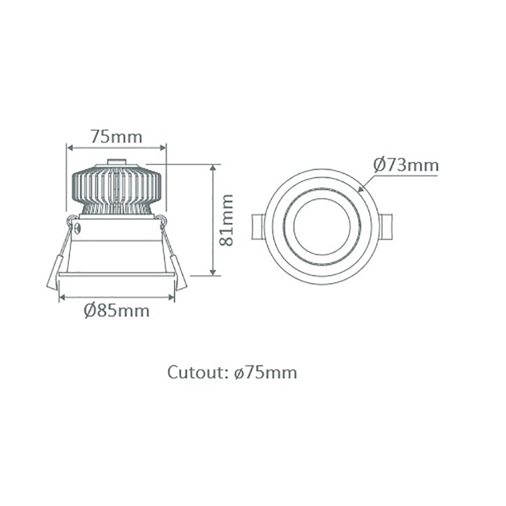 Buy Recessed LED Downlights Australia Deep Recessed Downlight 10W White Aluminium 3CCT / DALI - 21734