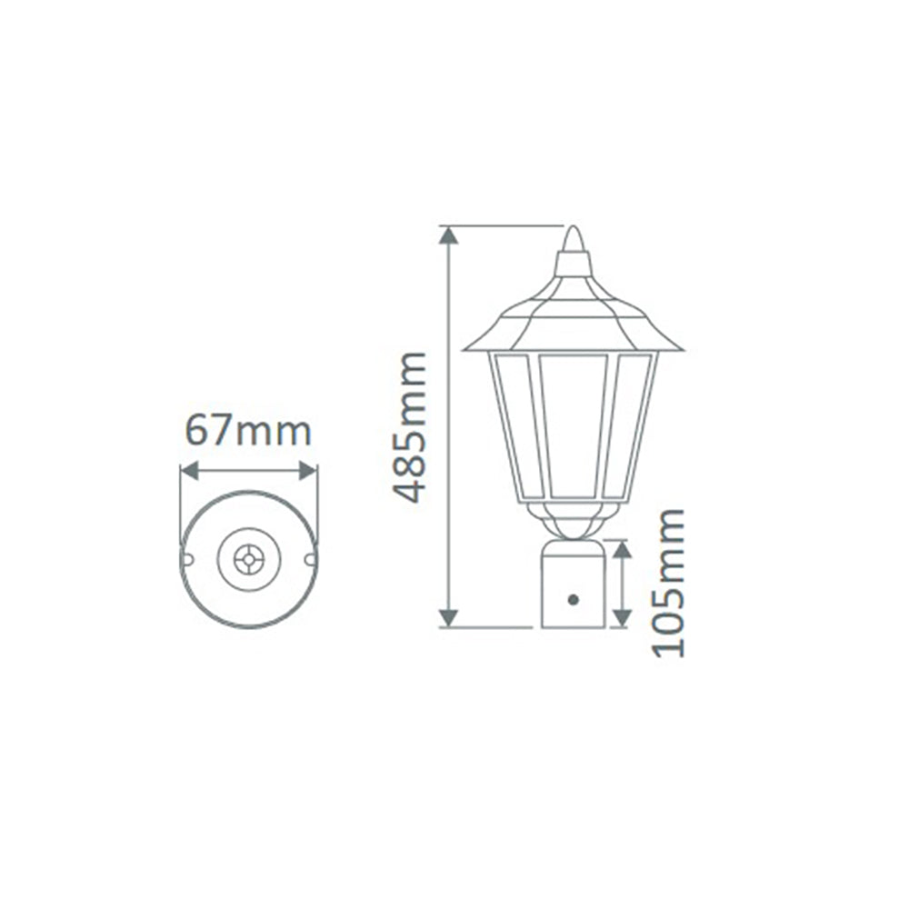 Buy Post Tops Australia Turin Post Top H440mm Burgundy Aluminium - 15478