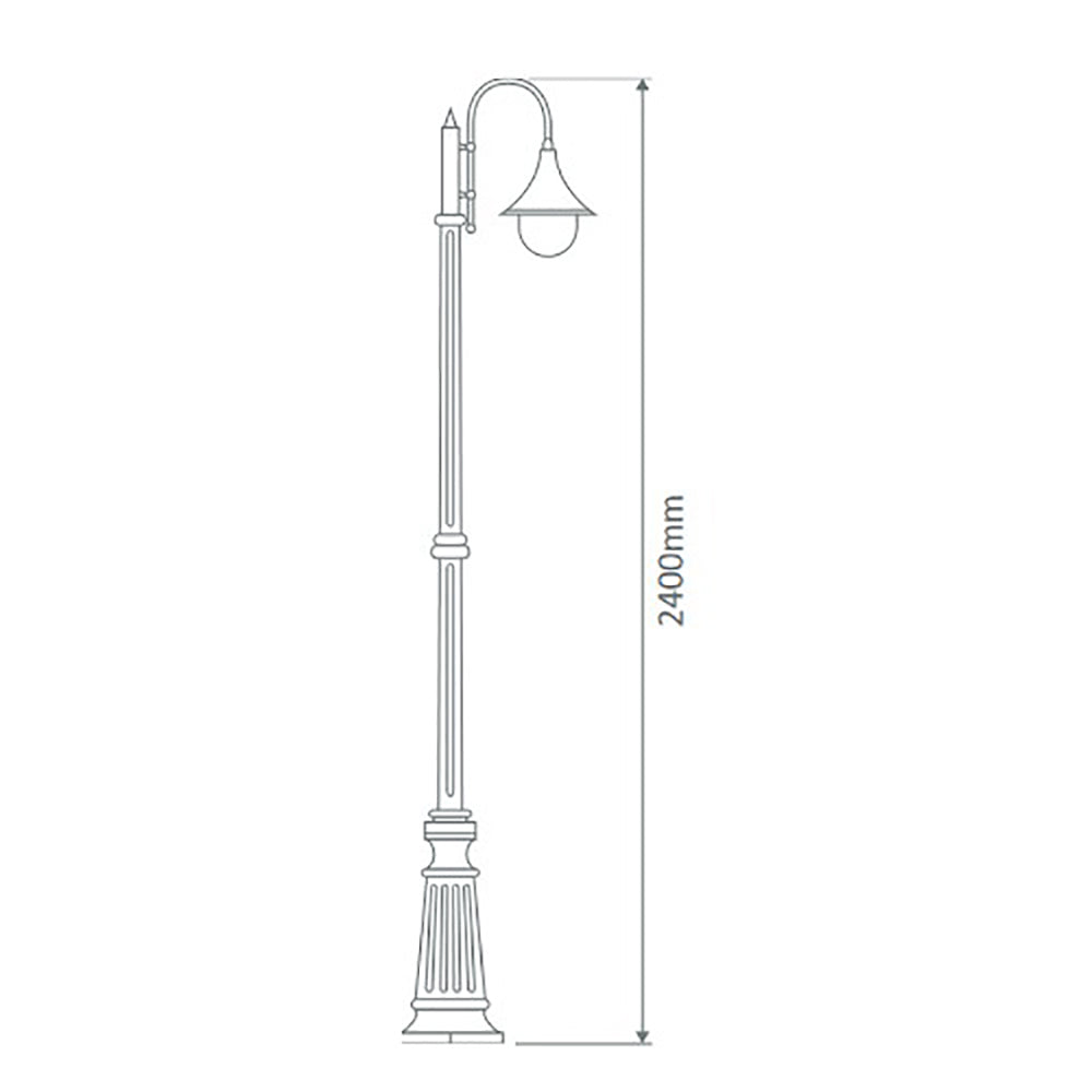Buy Post Lights Australia Monaco Post Light H2400mm White Aluminium - 15847