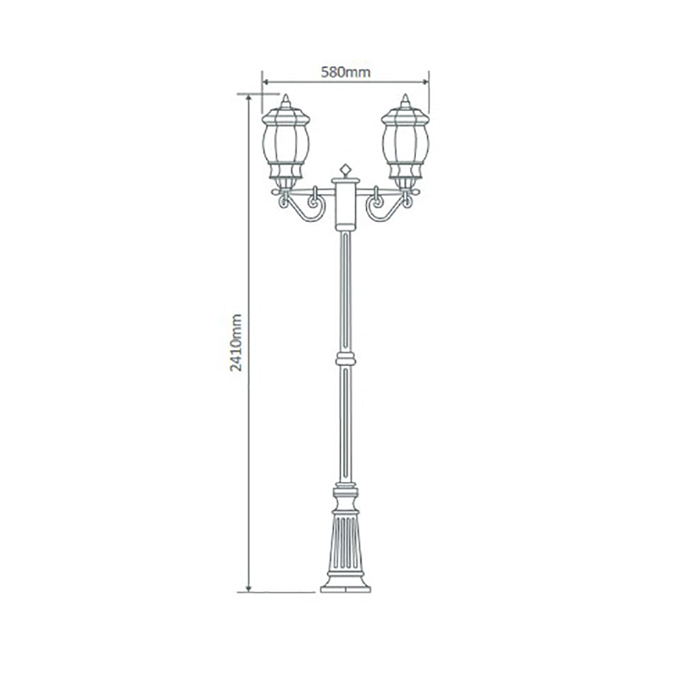 Buy Post Lights Australia Vienna Post 2 Lights H2410mm Burgundy Aluminium - 15934