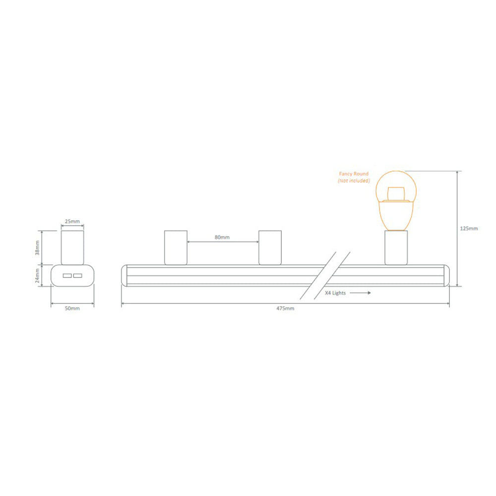 Buy Bathroom Vanity Lights Australia Hollywood Bathroom Vanity 4 Lights Black Aluminium - 16318