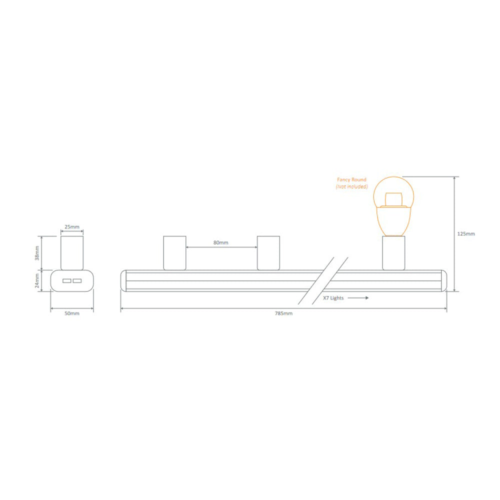 Buy Bathroom Vanity Lights Australia Hollywood Bathroom Vanity 7 Lights White Aluminium - 16351