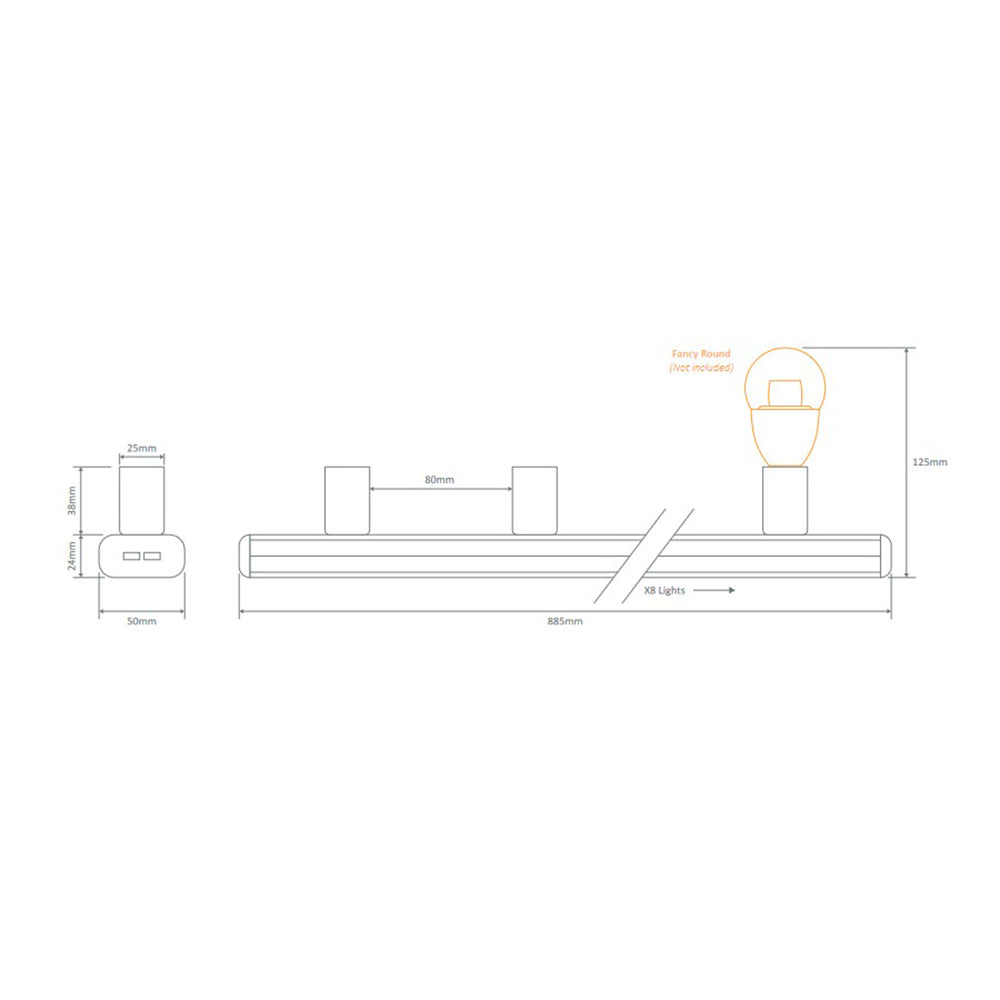 Buy Bathroom Vanity Lights Australia Hollywood Bathroom Vanity 8 Lights Chrome Aluminium - 16356