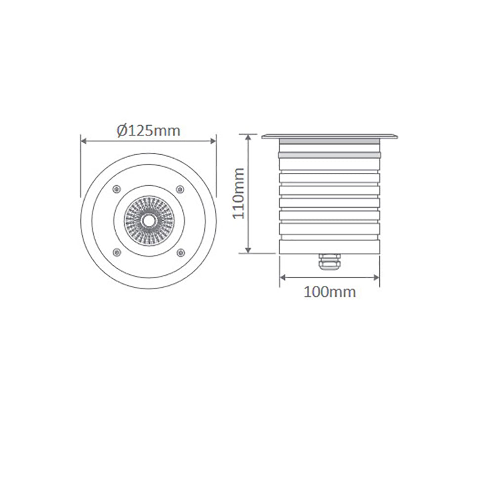 Buy Inground Lights Australia Modula Round Inground Light 24V Aluminium 5000K - 19421