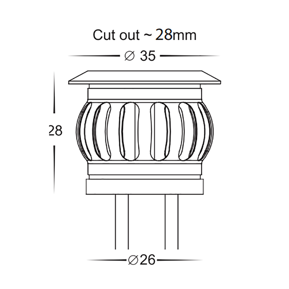Buy Deck Lights Australia Flame Mini Deck Light KIT 316 Stainless Steel 5500K - HV2826C