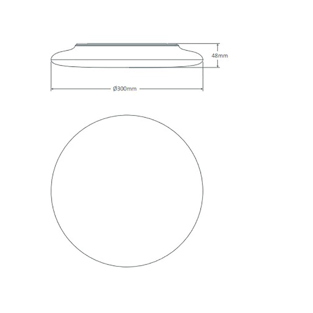 Buy LED Oyster Lights Australia Mondo LED Oyster Light W300mm White Polycarbonate 3CCT - 20873