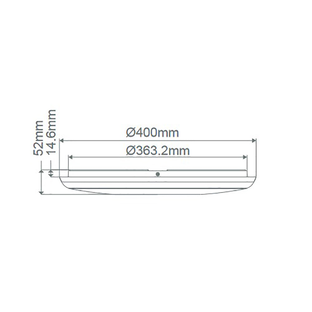 Buy LED Oyster Lights Australia Solar Round LED Oyster Light W400mm White Polycarbonate 3CCT - 20942