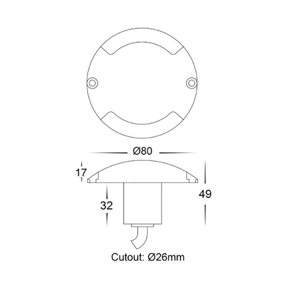 Buy Deck Lights Australia Dome Double Way Deck 2 Lights Black Aluminium 5500K - HV2872C-BLK