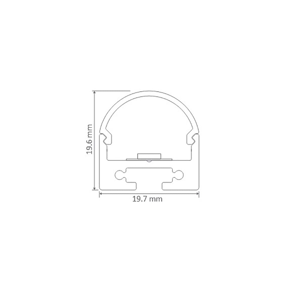 Buy Strip Light Profiles Australia Curve Round Strip Light Profile Aluminium - 22008