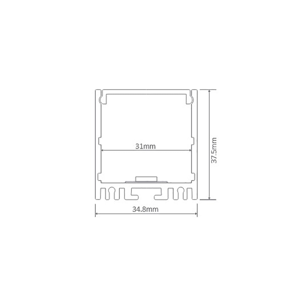 Buy Strip Light Profiles Australia Omega Surface LED Profile With Opal Diffuser Aluminium - 22050