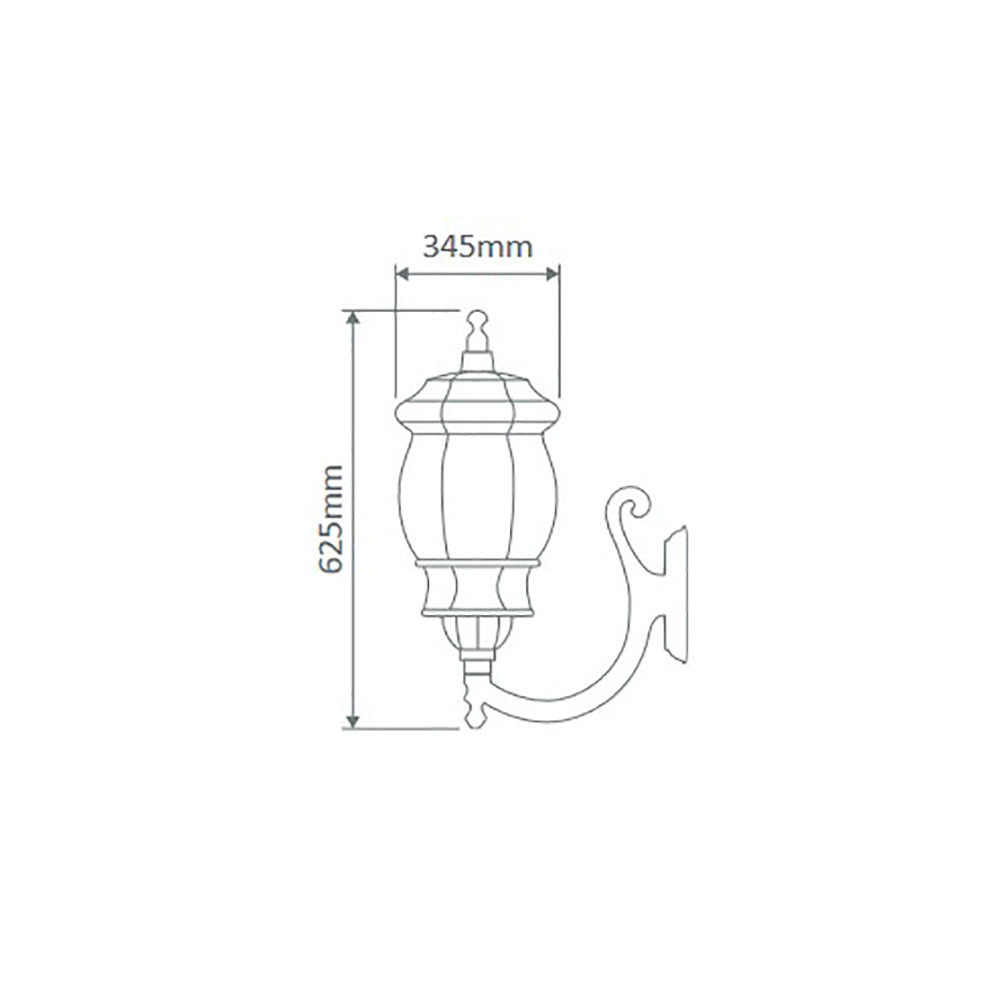 Buy Outdoor Wall Lanterns Australia Vienna Outdoor Wall Lantern Up Bracket H625mm White Aluminium - 16127