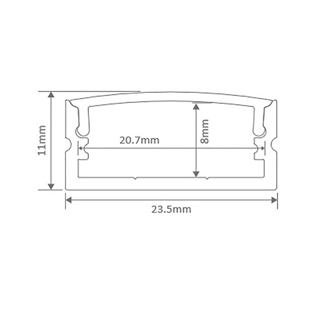 Buy Strip Light Profiles Australia Nova Surface Mounted Strip Light Profile Black Aluminium - 22435