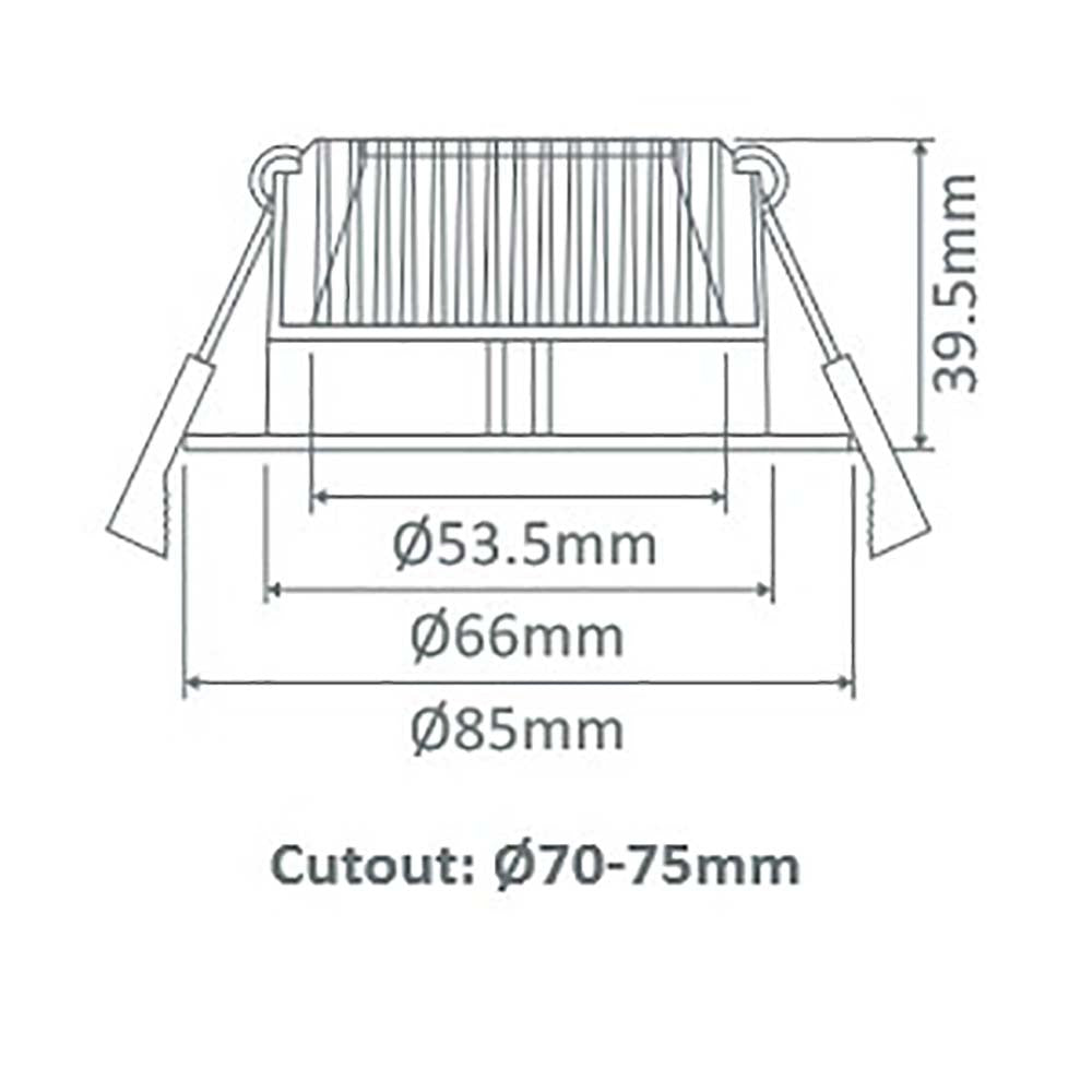 Buy Recessed LED Downlights Australia Deco Round Recessed LED Downlight 8W Black Aluminium 3CCT / DALI - 21586