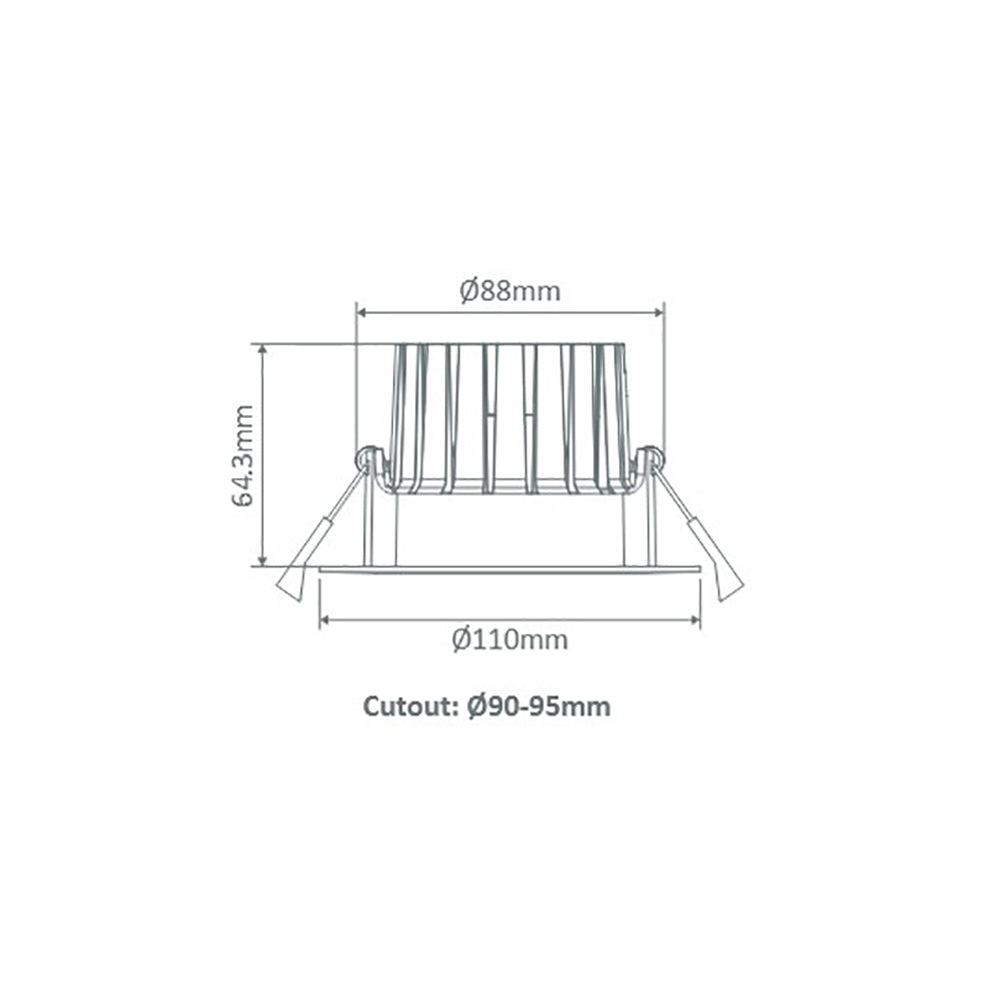 Buy Recessed LED Downlights Australia Aqua Recessed LED Downlight 13W White Aluminium 3CCT / DALI - 21290