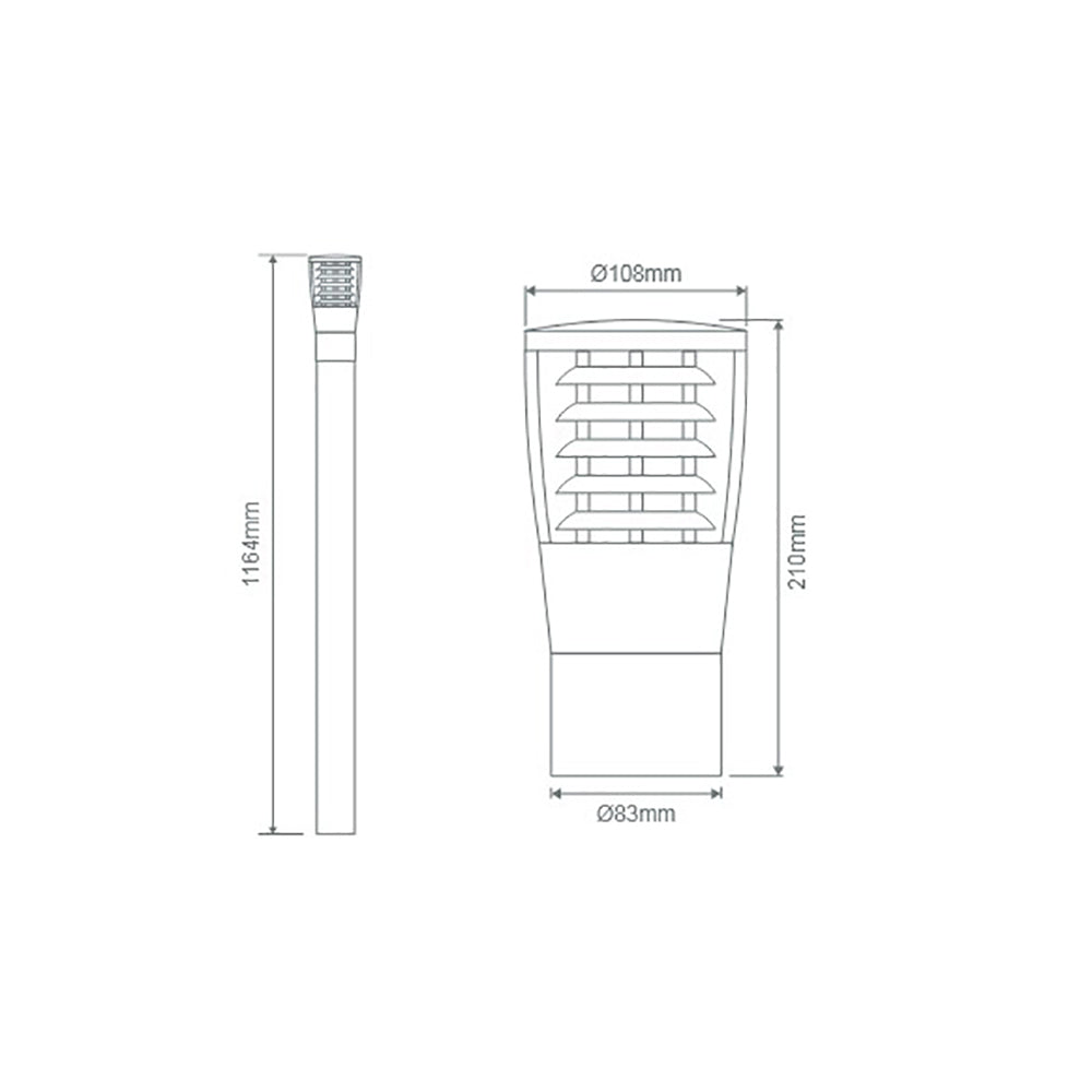 Buy Bollard Lights Australia BL-300 Bollard Light H1164mm White Aluminium - 10744