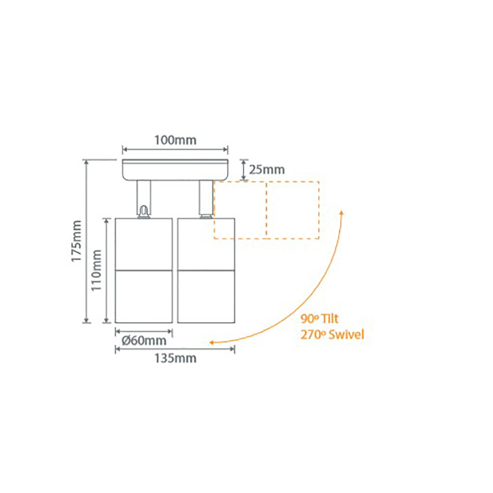 Buy Exterior Spotlights Australia Shadow Exterior Spot 2 Lights Stainless Steel 3CCT - 49060