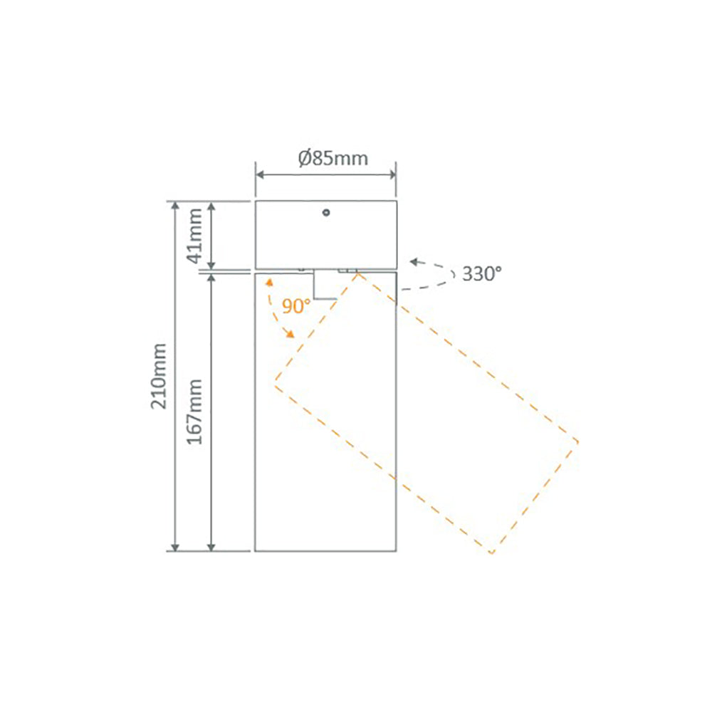Buy Surface Mounted Downlights Australia Pistol Surface Mounted Downlights 25W Black Aluminium 3CCT - 20367