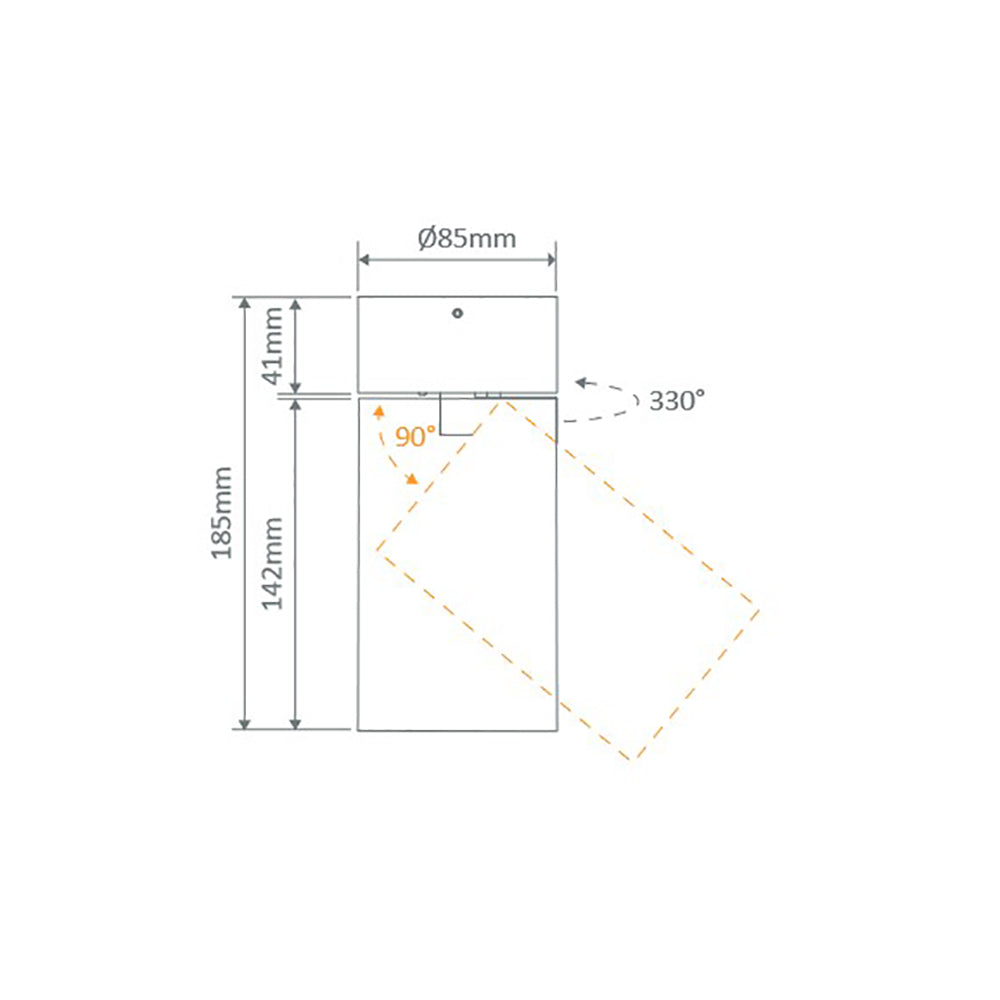 Buy Spotlights Australia Pistol Spotlight 15W Black Aluminium 3CCT - 20365