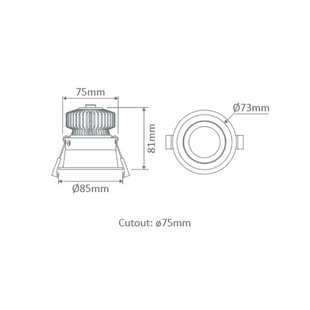 Buy Recessed LED Downlights Australia Deep Recessed Downlight 10W Black Aluminium 3CCT - 21729