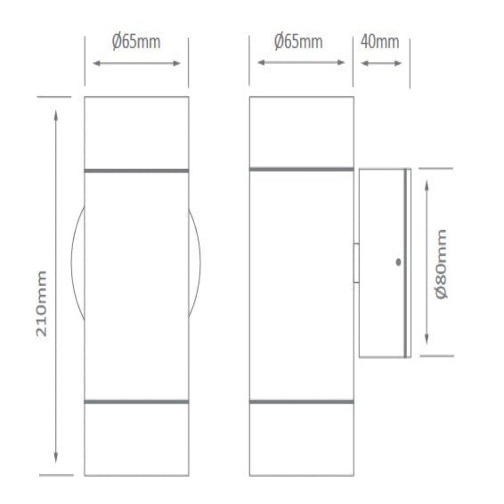Buy Up / Down Wall Lights Australia Elite Up & Down Wall 2 Lights 12W Aluminium 3CCT - 19142