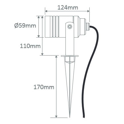 Buy Spike Lights Australia Elite Spike Light 12V 6W Black Aluminium 5000K - 19667