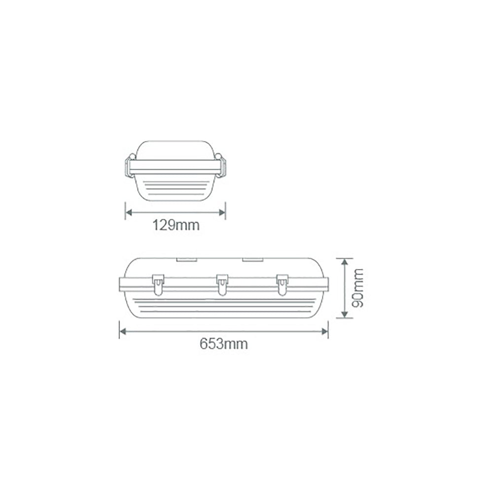 Buy LED Batten Lights Australia Hydro LED Batten Light L653mm White Polycarbonate 3CCT - 66012