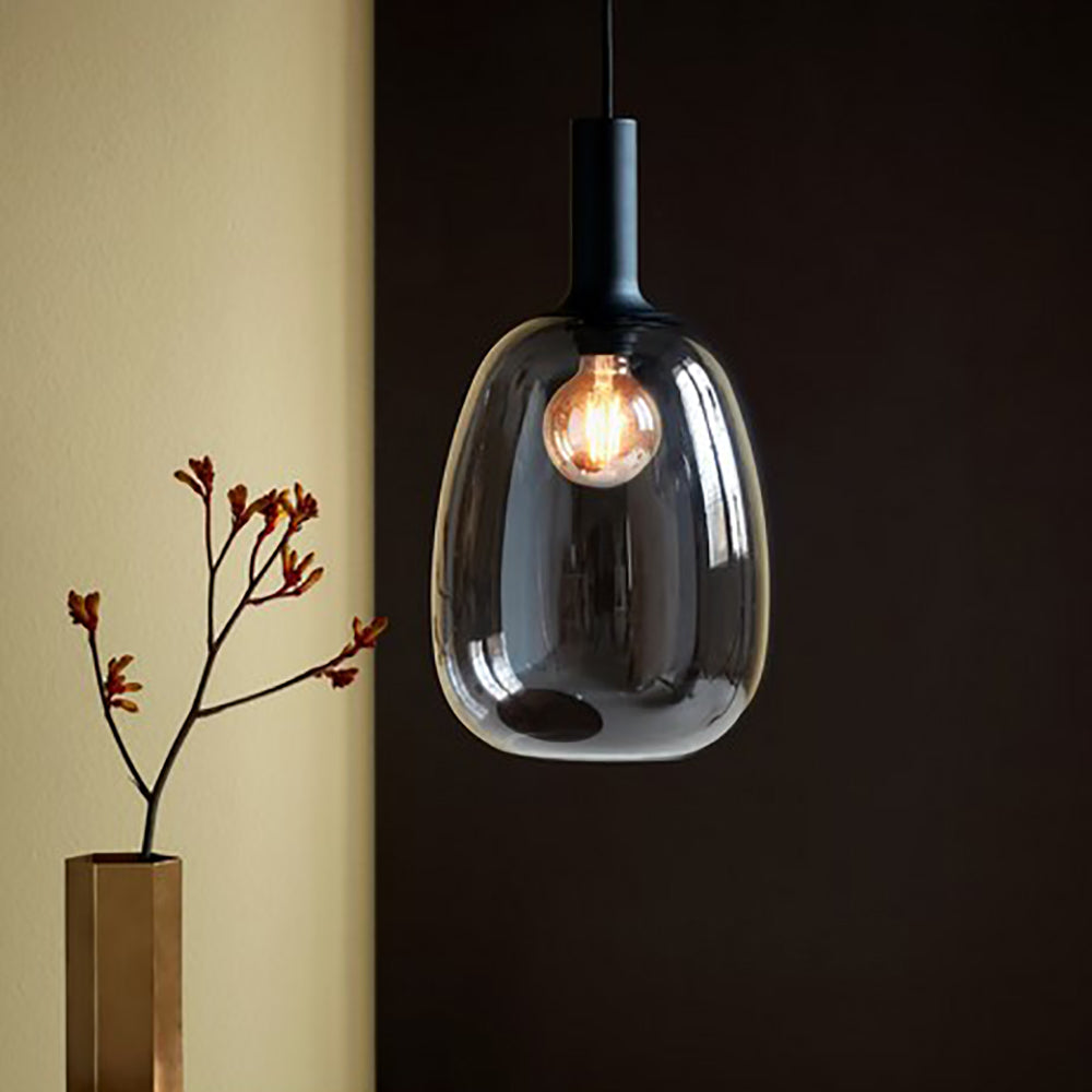 Buy Pendant Lights Australia Alton Pendant Light W230mm Black / Smoked Glass - 47303047