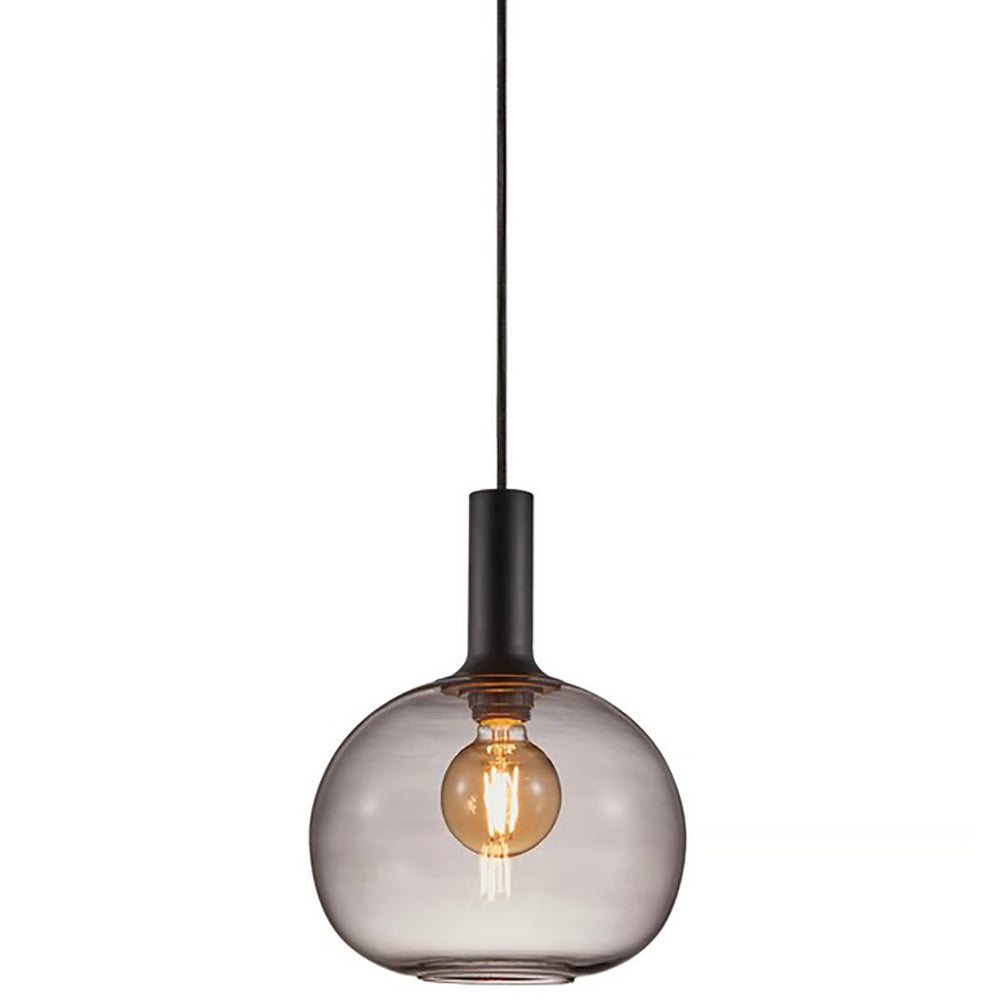 Alton Pendant Light W250mm Black / Smoked Glass - 47313047