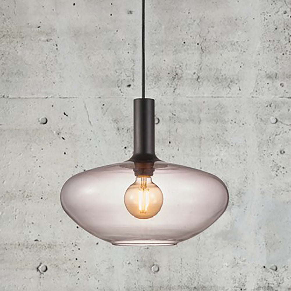 Buy Pendant Lights Australia Alton Pendant Light W350mm Black / Smoked Glass - 48973047
