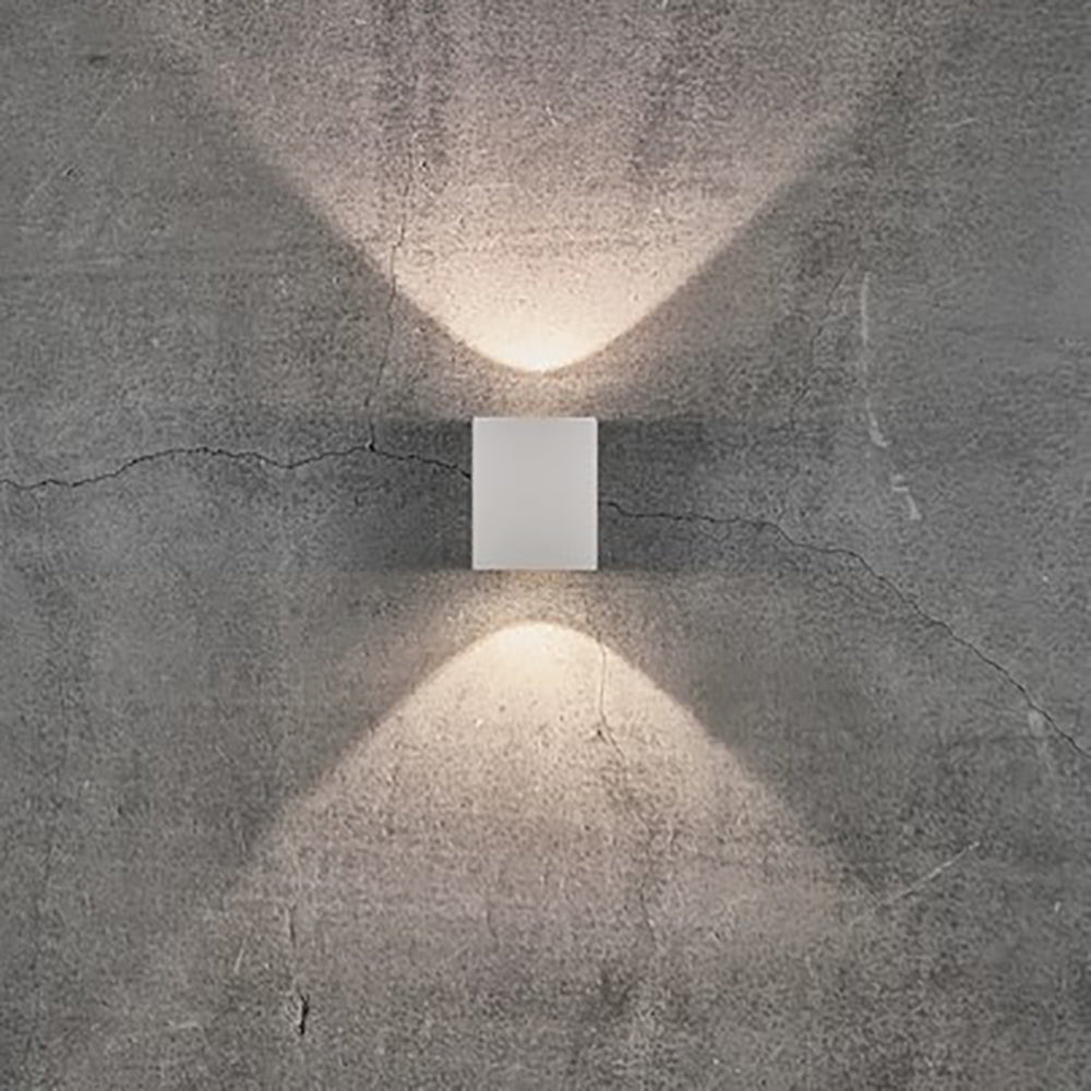 Buy Up / Down Wall Lights Australia Canto Square Up & Down Wall 2 Lights White Aluminium 3000K - 49711001