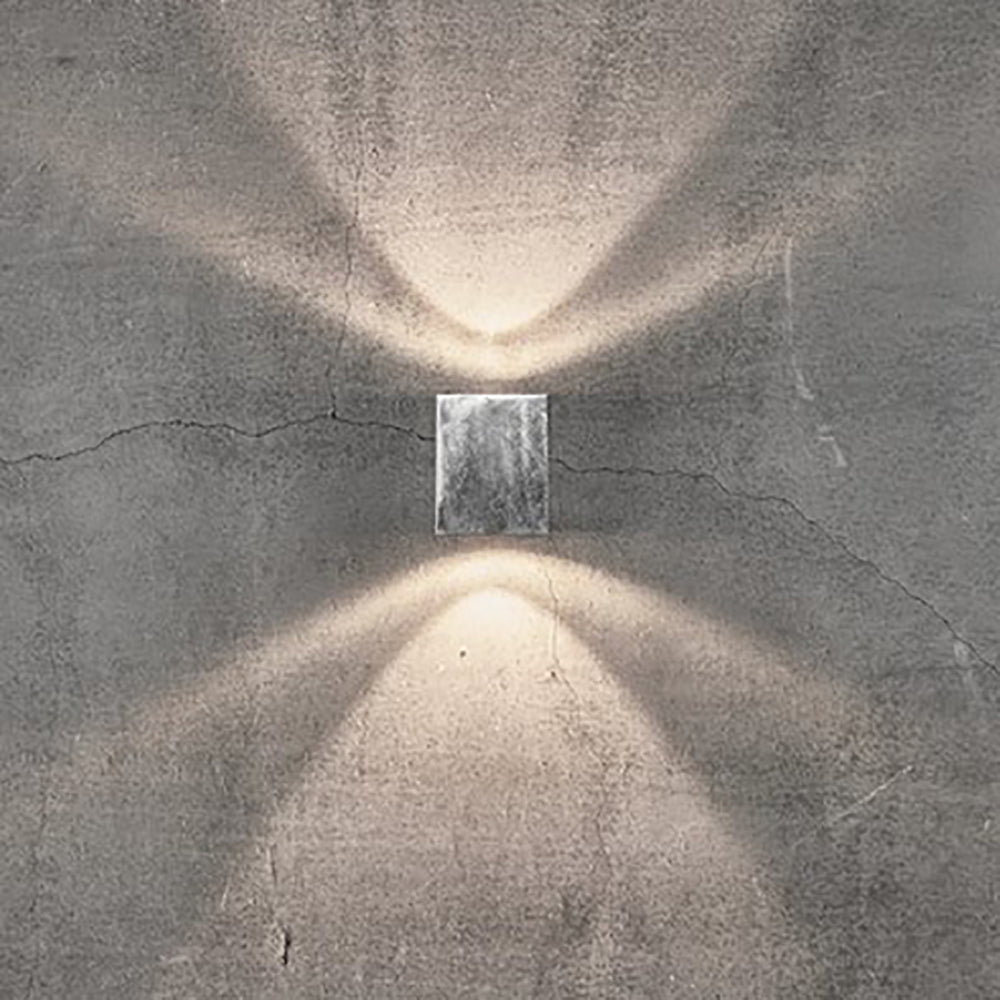Buy Up / Down Wall Lights Australia Canto Square Up & Down Wall 2 Lights Galvanized 3000K - 49711031