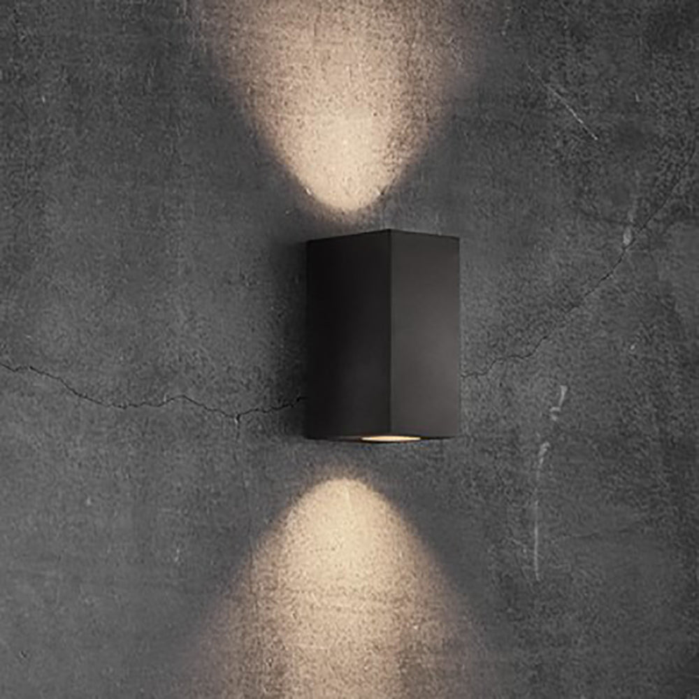 Buy Up / Down Wall Lights Australia Canto Square Up & Down Wall 2 Lights Black Aluminium - 49731003