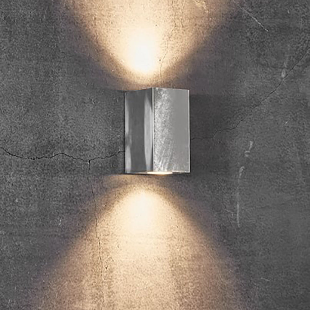 Buy Up / Down Wall Lights Australia Canto Square Up & Down Wall 2 Lights Galvanized - 49731031