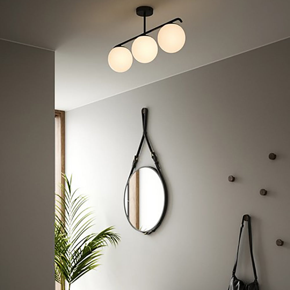 Buy Semi-Flush Mount Lights Australia Grant Semi-Flush Mount 3 Lights Black Metal - 2010583003