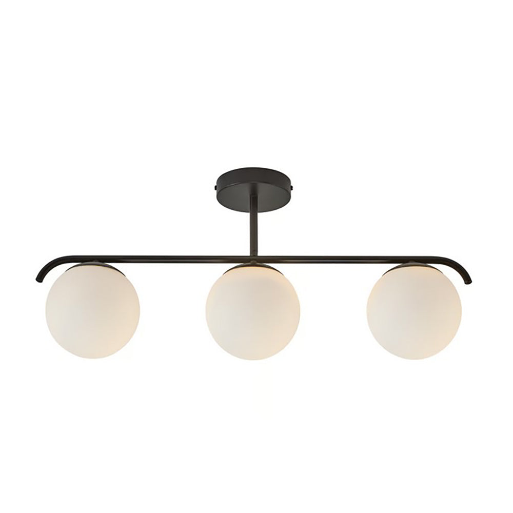 Grant Semi-Flush Mount 3 Lights Black Metal - 2010583003