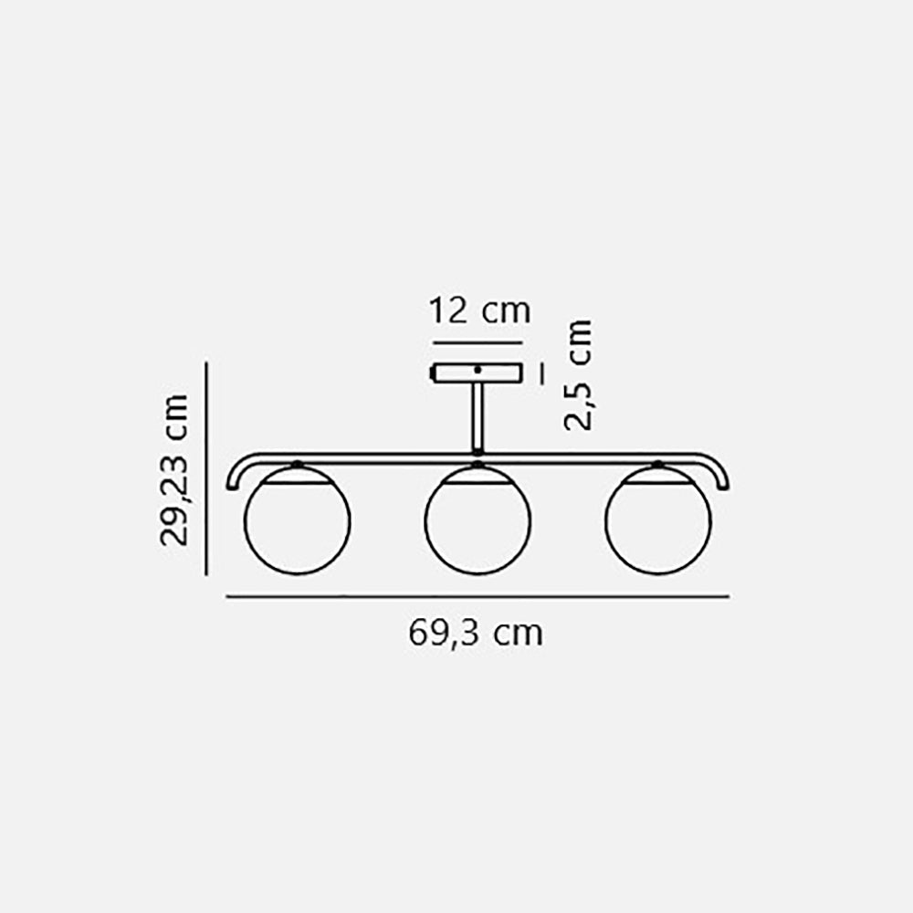 Buy Semi-Flush Mount Lights Australia Grant Semi-Flush Mount 3 Lights Brass Metal - 2010583035