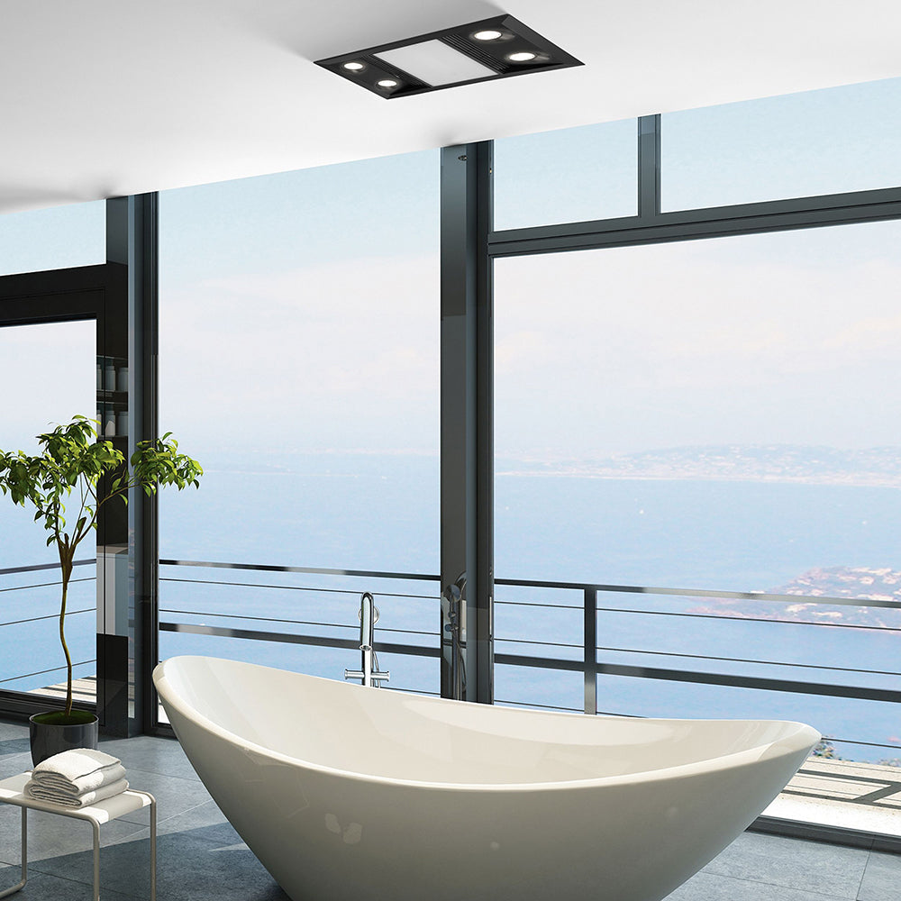 Buy 3 In 1 Bathroom Heaters Australia Inferno Bathroom Halogen Heat/Fan/Light Black - 204159