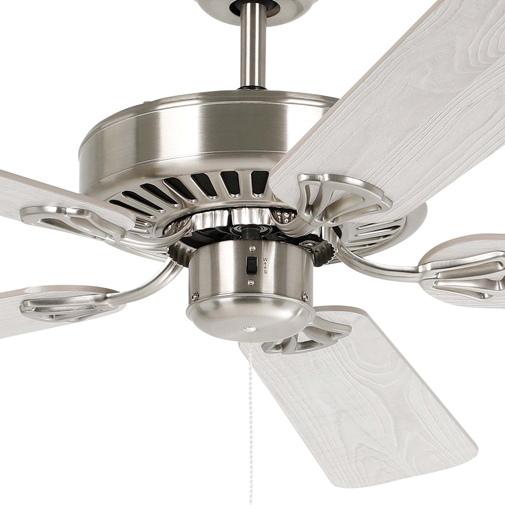 Buy AC Ceiling Fans Australia Waikiki 52" AC Fan Satin Nickel / Oak Blades - 20518108