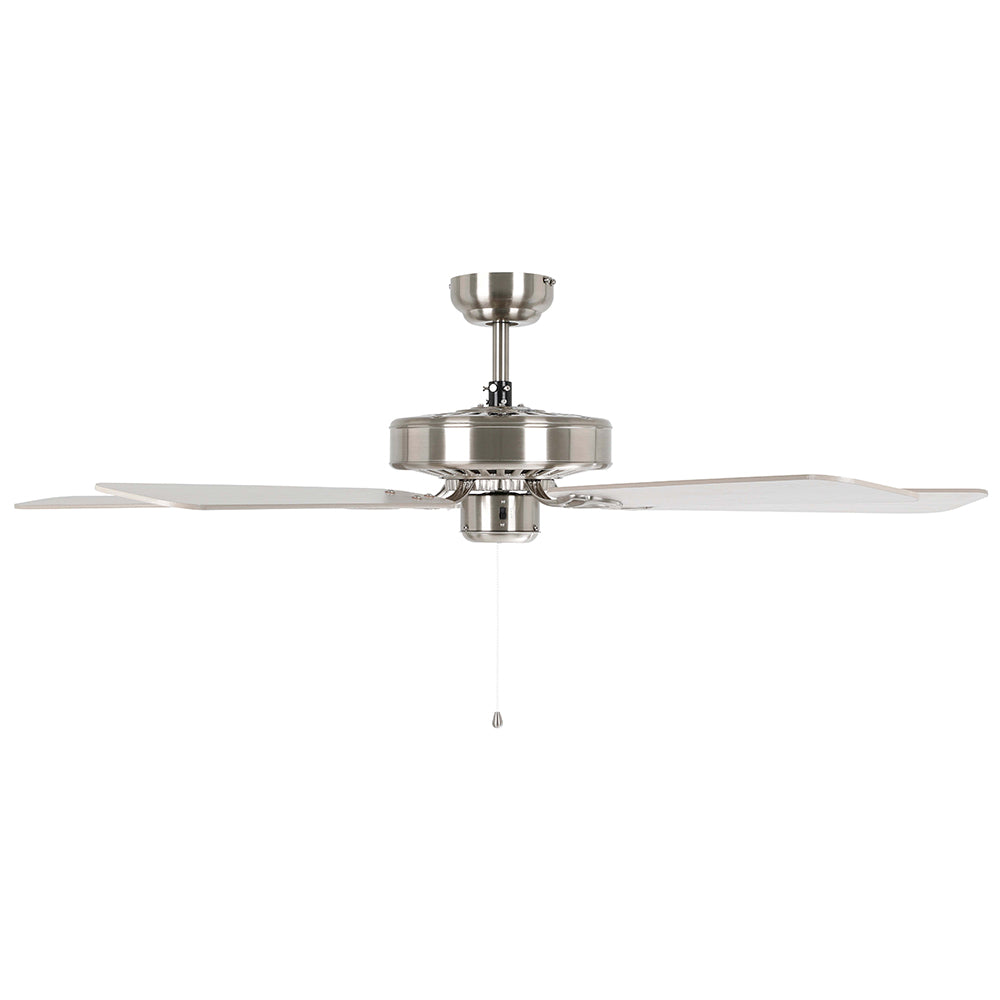 Buy AC Ceiling Fans Australia Waikiki 52" AC Fan Satin Nickel / Oak Blades - 20518108