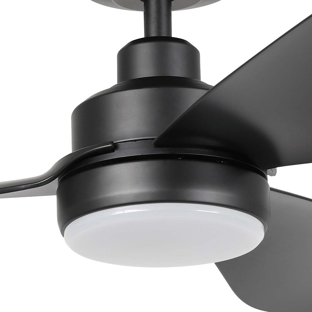Buy DC Ceiling Fans With Light Australia Torquay 48" DC Fan Matt Black With 20W TRI Colour LED - 20522802